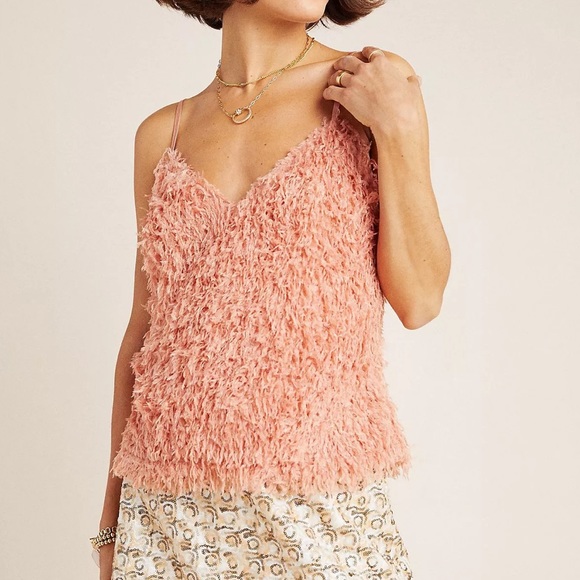 Anthropologie Tops - Anthropologie Feather Fringed Sleeveless Top by Sunday in Brooklyn Sz S EUC